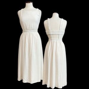 Sugarlips summer linen blend strappy dress with open back medium